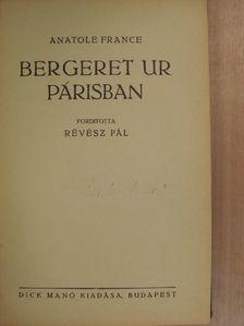 Anatole France - Bergeret ur Párisban [antikvár]