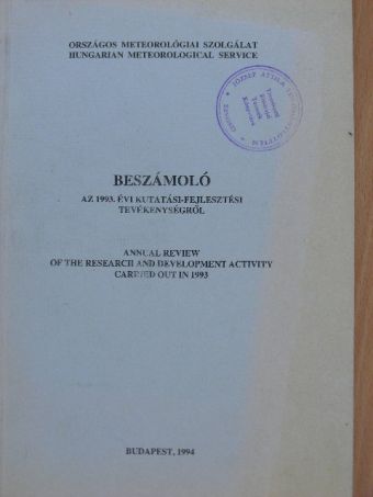Beszámoló az 1993. évi kutatási-fejlesztési tevékenységről [antikvár]