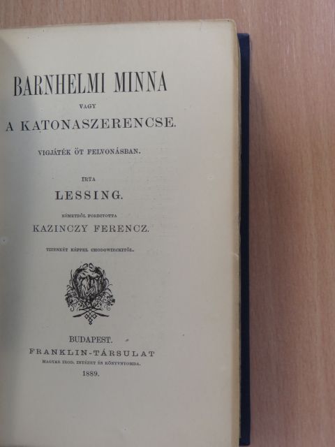 Lessing - Barnhelmi Minna vagy a katonaszerencse [antikvár]