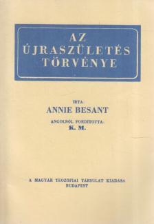 Annie Besant - Az újraszületés törvénye (reprint) [antikvár]