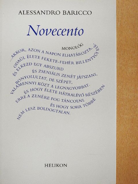 Alessandro Baricco - Novecento [antikvár]