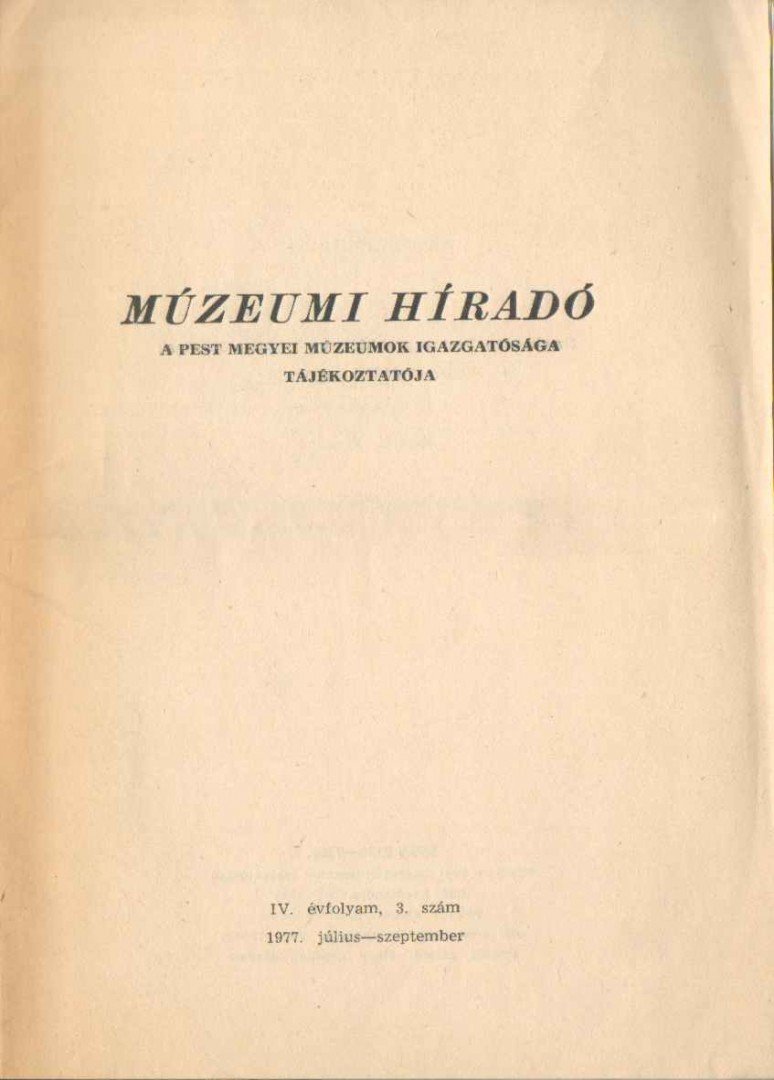 Múzeumi híradó 1977/3 [antikvár]