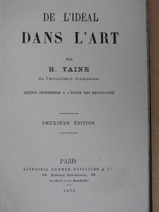 H. Taine - De l'idéal dans l'art [antikvár]