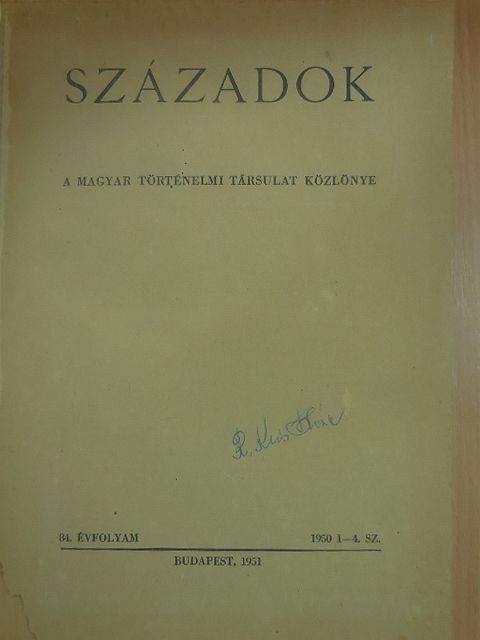 A. M. Pankratova - Századok 1950/1-4. [antikvár]