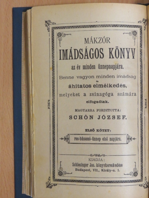 Mákzór imádságos könyv az év minden ünnepnapjára I. [antikvár]