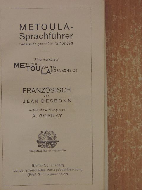 Carlo Pietroni - Metoula-Sprachführer - Französisch (gótbetűs) [antikvár]