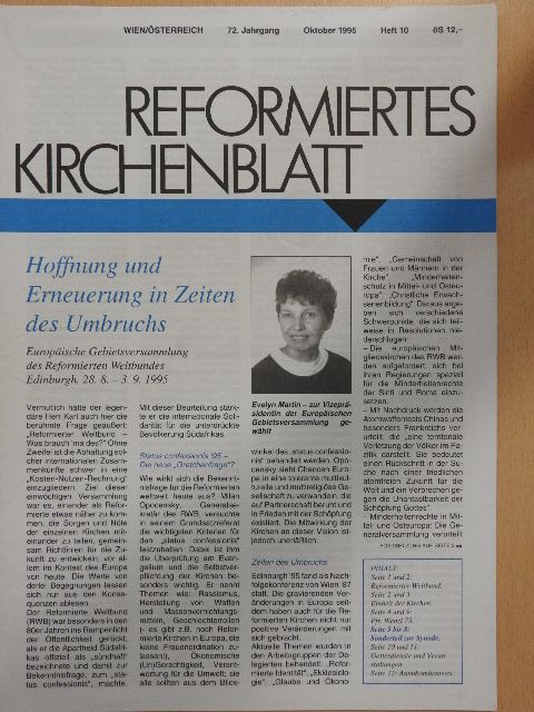 Gertrude Hennefeld - Reformiertes kirchenblatt Oktober 1995 [antikvár]