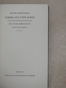 Peter Mennicken - Nikolaus von Kues [antikvár]