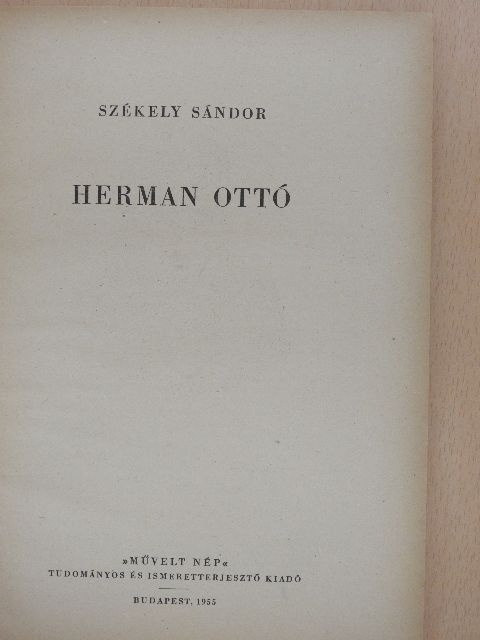 Székely Sándor - Herman Ottó [antikvár]