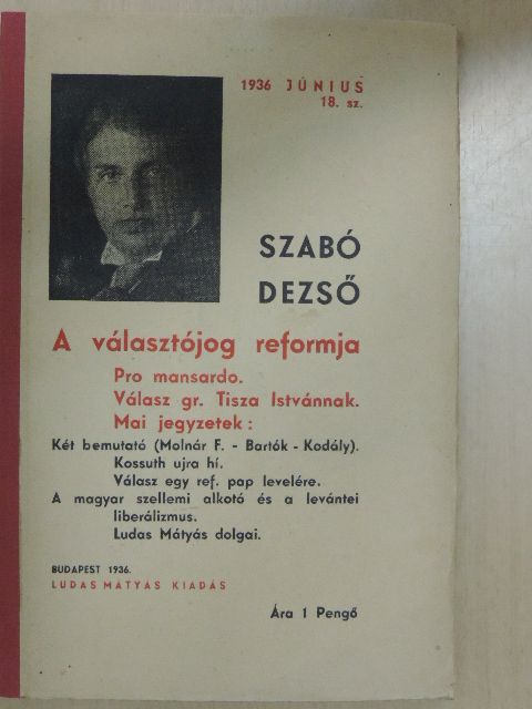 Szabó Dezső - A választójog reformja [antikvár]