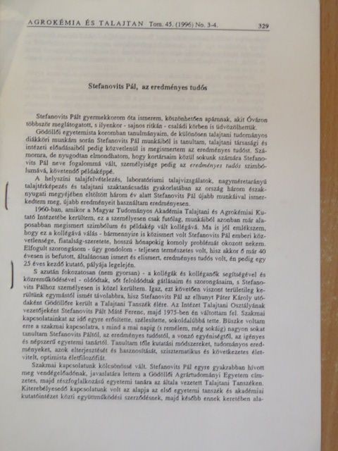 Várallyay György - Stefanovits Pál, az eredményes tudós [antikvár]