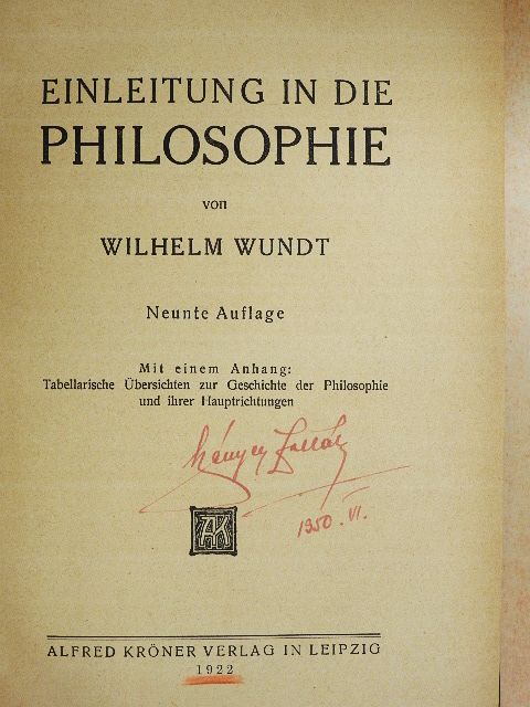 Wilhelm Wundt - Einleitung in die Philosophie [antikvár]