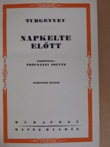 Turgenyev - Napkelte előtt [antikvár]