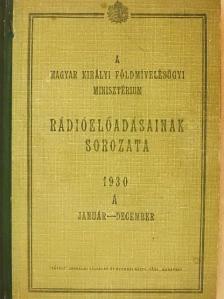 Becker Ádám - Rádiós Gazdasági előadások 1930. január-december [antikvár]