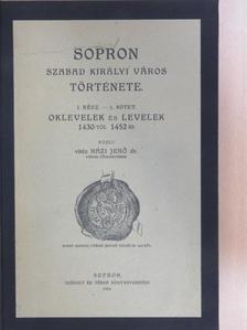 Dr. Vitéz Házi Jenő - Sopron szabad királyi város története I/3. [antikvár]