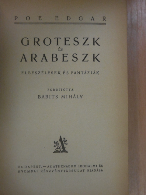 Edgar Poe - Groteszk és arabeszk [antikvár]