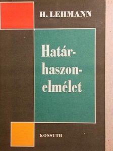Hermann Lehmann - Határhaszon-elmélet [antikvár]