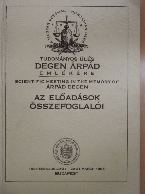 Dr. Bedő Zoltán - Tudományos ülés Degen Árpád emlékére [antikvár]