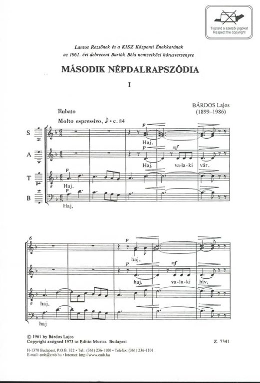 BÁRDOS LAJOS - MÁSODIK NÉPDALRAPSZÓDIA