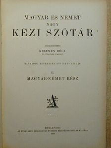 Magyar és német nagy kézi szótár II. [antikvár]