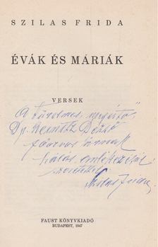 Szilas Frida - Évák és Máriák (dedikált) [antikvár]