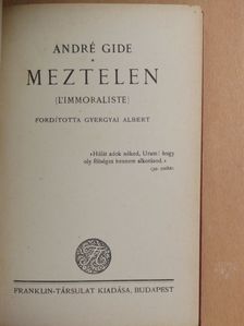 André Gide - Meztelen [antikvár]