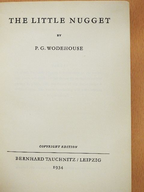 P. G. Wodehouse - The Little Nugget [antikvár]