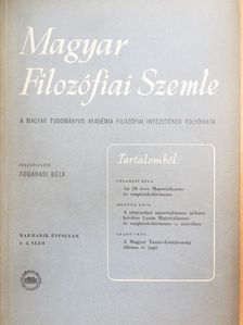 Balázs Béla - Magyar Filozófiai Szemle 1959/1-2. [antikvár]