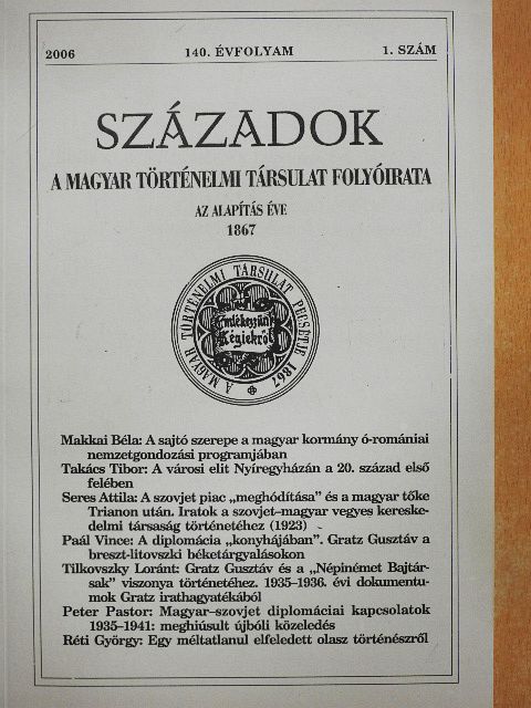 Dombrády Lóránd - Századok 2006/1. [antikvár]