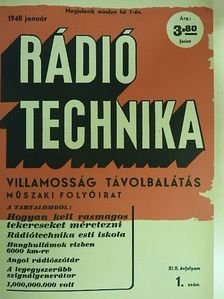 Rádiótechnika/Rádióvilág 1948. január-augusztus (nem teljes évfolyamok) [antikvár]