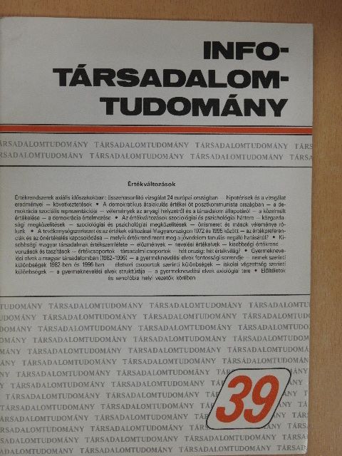 Enyedi György - Info-Társadalomtudomány 1996. december [antikvár]