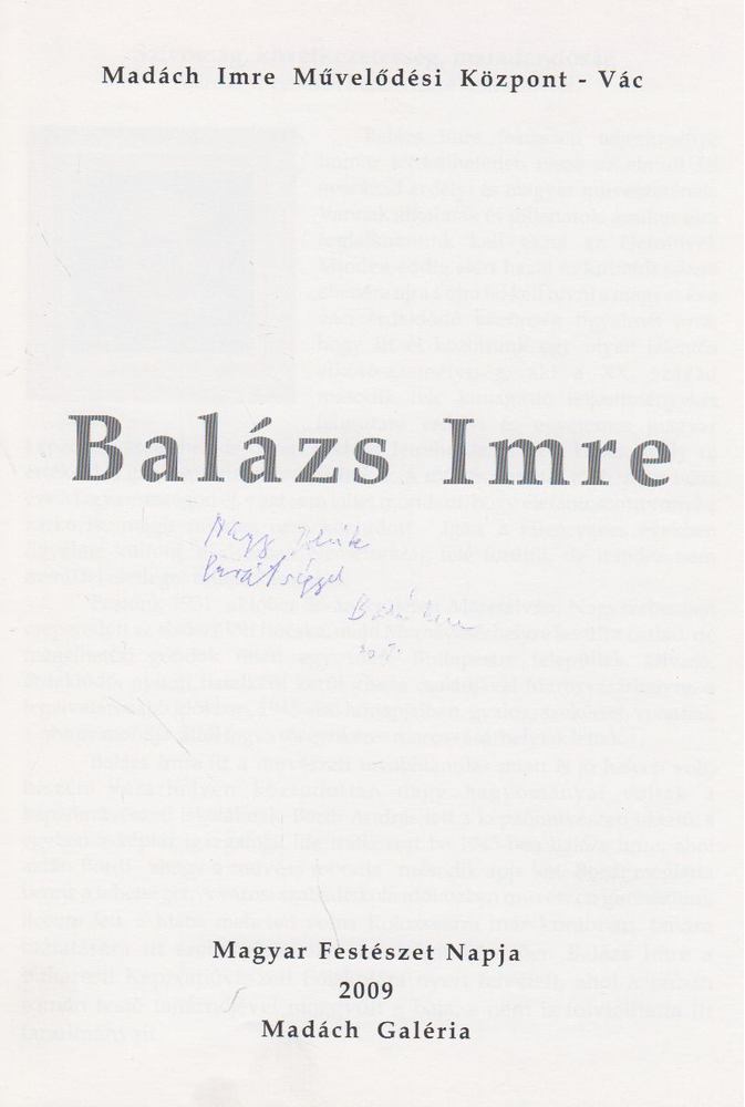 Balázs Imre (dedikált) [antikvár]