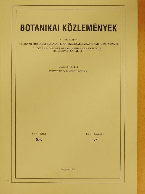 Fekete Gábor - Botanikai közlemények 1999/1-2. [antikvár]