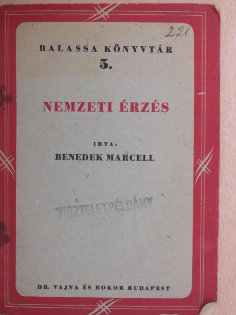 Benedek Marcell - Nemzeti érzés [antikvár]