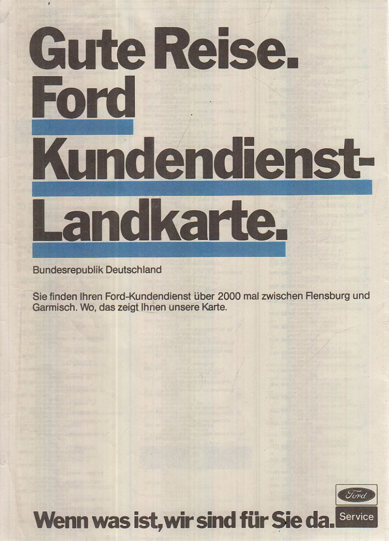 Gute Reise - Ford Kundendienst-Landkarte [antikvár]