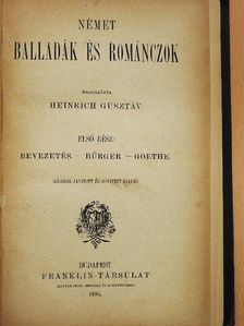 Gottfried August Bürger - Német balladák és románczok I. [antikvár]