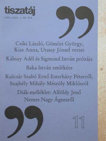 Alföldy Jenő - Tiszatáj 1995. november [antikvár]