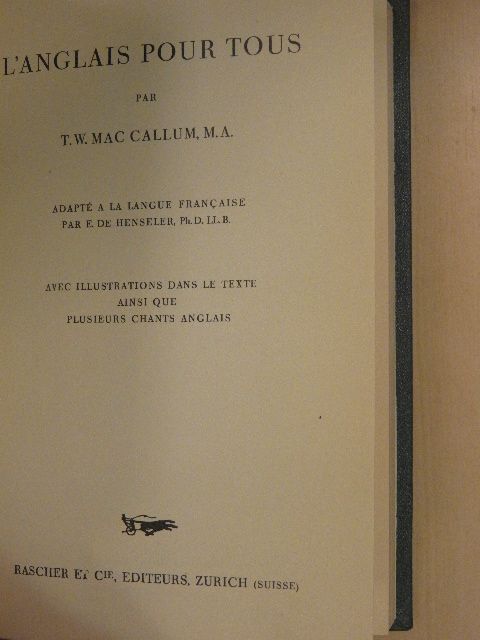 T. W. Mac Callum - L'anglais pour tous [antikvár]