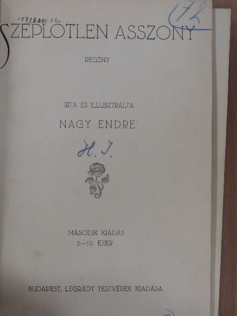 Nagy Endre - Szeplőtlen asszony [antikvár]