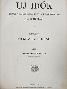 Beczássy Judit - Uj Idők 1925. (nem teljes évfolyam) [antikvár]