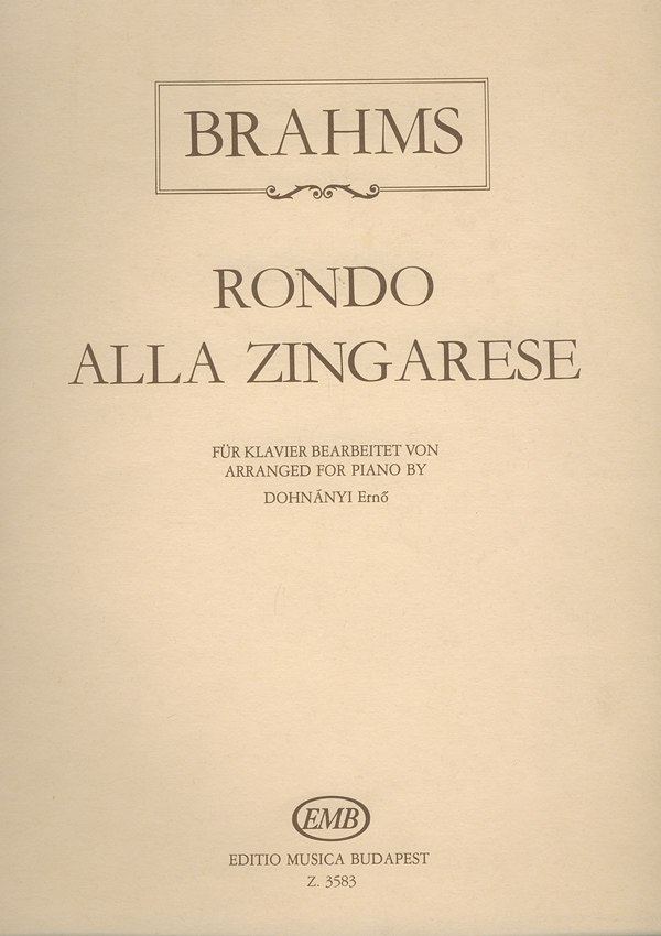 BRAHMS.J. - RONDO ALLA ZINGARESE FÜR KLAVIERBEARBEITET VON DOHNÁNYI ERNŐ,ANTIKVÁR
