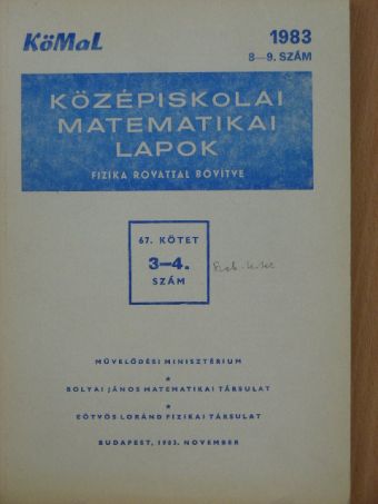 Laczkovich Miklós - Középiskolai matematikai lapok 1983/8-9. [antikvár]