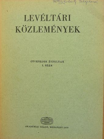 Borsa Iván - Levéltári közlemények L. 1. szám [antikvár]