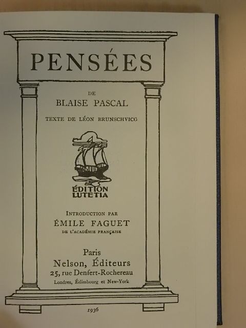 Léon Brunschvicg - Pensées de Blaise Pascal [antikvár]