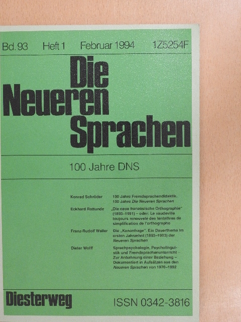 Dieter Wolff - Die Neueren Sprachen Februar 1994 [antikvár]