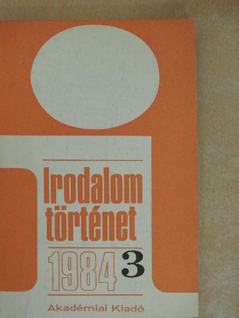 Bécsy Tamás - Irodalomtörténet 1984/3. [antikvár]