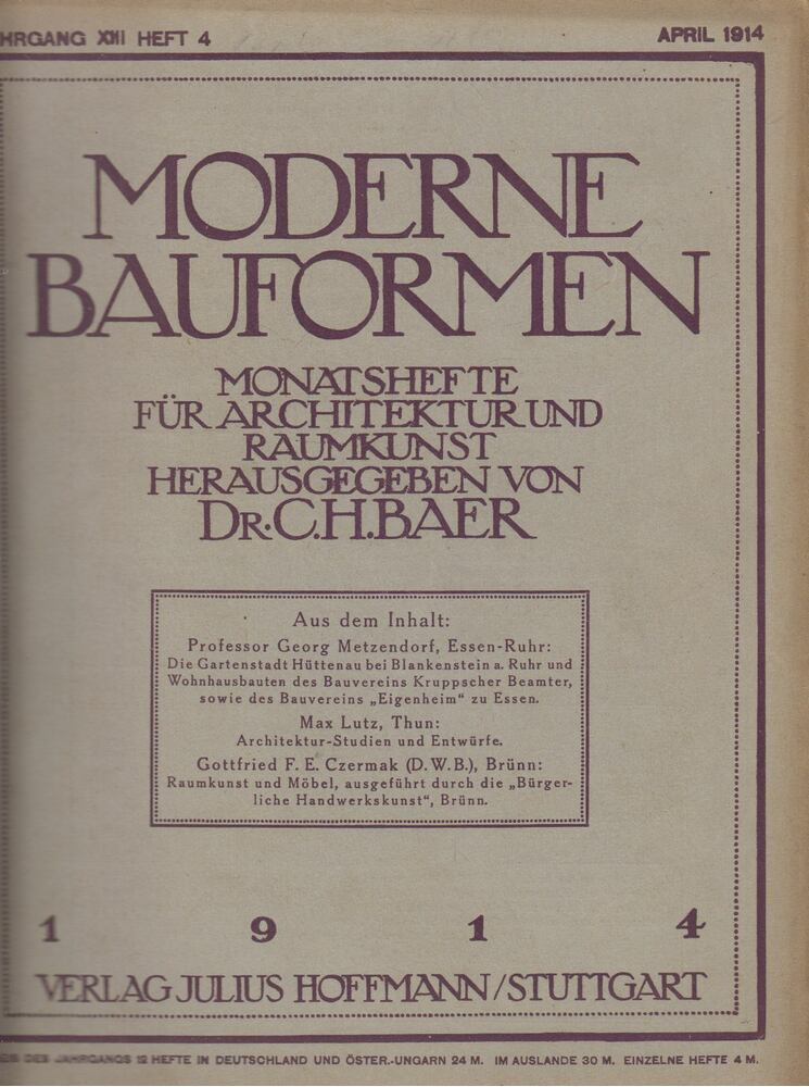 Moderne Bauformen April 1914 [antikvár]