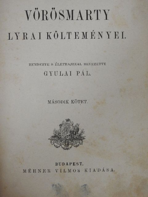 Vörösmarty Mihály - Vörösmarty lyrai költeményei II. [antikvár]