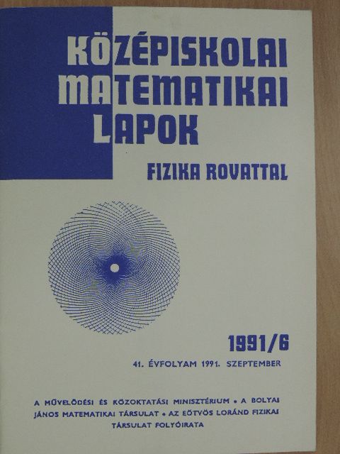 Honyek Gyula - Középiskolai matematikai lapok 1991. szeptember [antikvár]