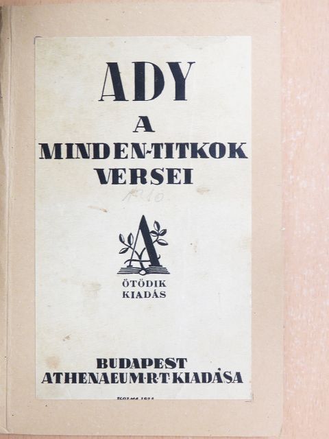 Ady Endre - A minden-titkok versei [antikvár]